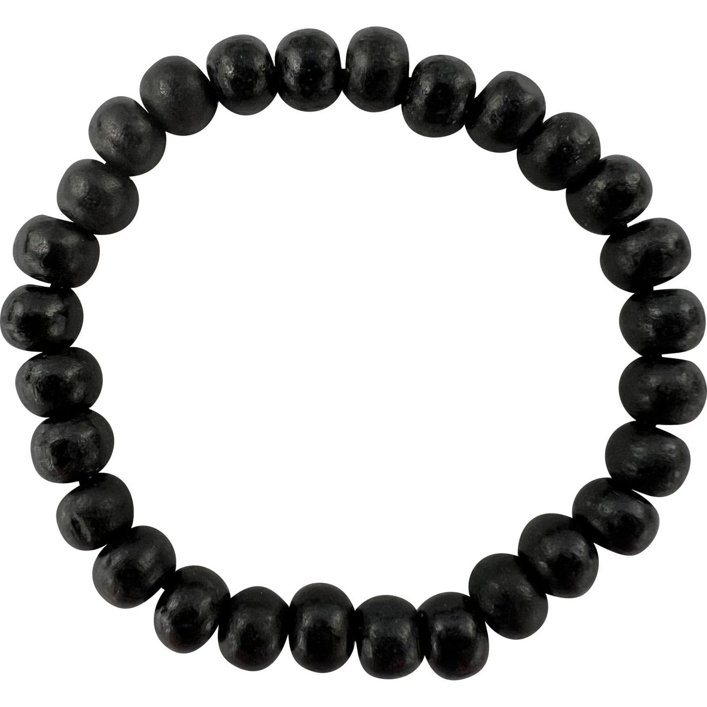 Black Beaded Wood Bracelet Wristband Mens Womens Wooden Beads Handmade Jewellery