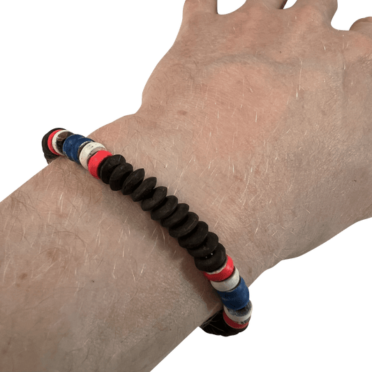 Black Brown Neon Wood Bead Bracelet Wristband Bangle Mens Womens Boys Jewellery