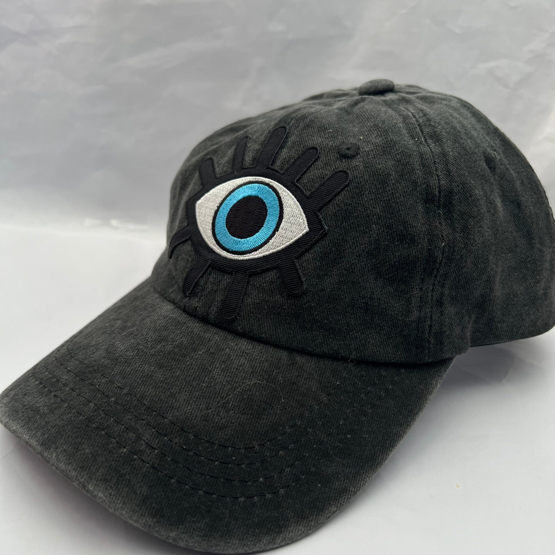Black Grey Monster eye Embroidered patch on Cap Baseball Cap Cool Hat for Unisex
