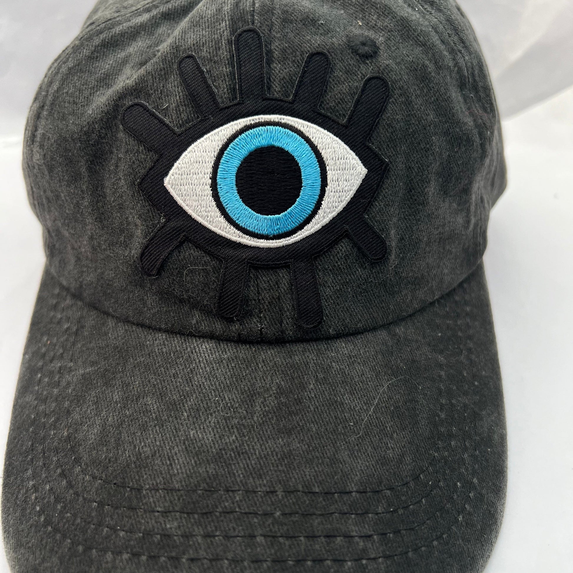 Black Grey Monster eye Embroidered patch on Cap Baseball Cap Cool Hat for Unisex