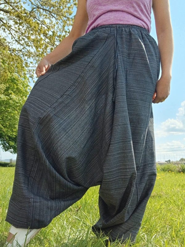 Black Grey Thai Harem Sarouel Pants Genie Aladdin Baggy Ali Baba Summer Trousers