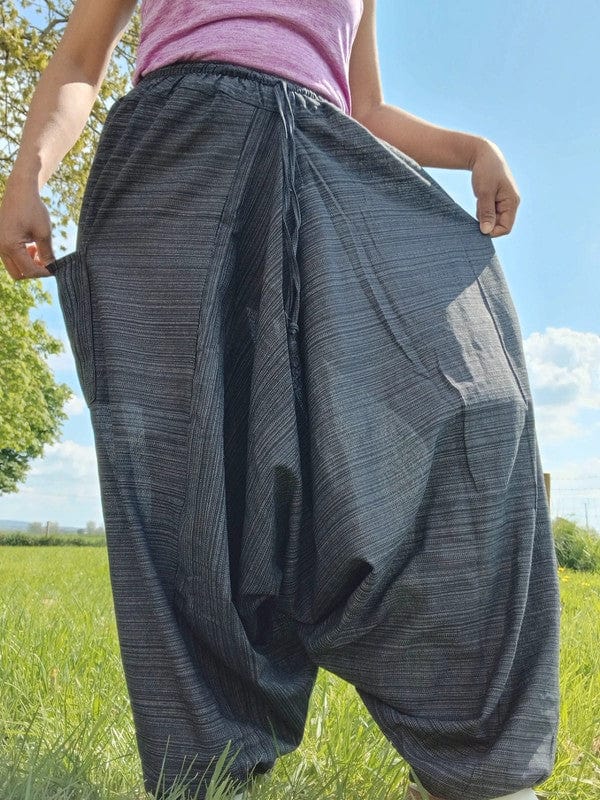 Black Grey Thai Harem Sarouel Pants Genie Aladdin Baggy Ali Baba Summer Trousers