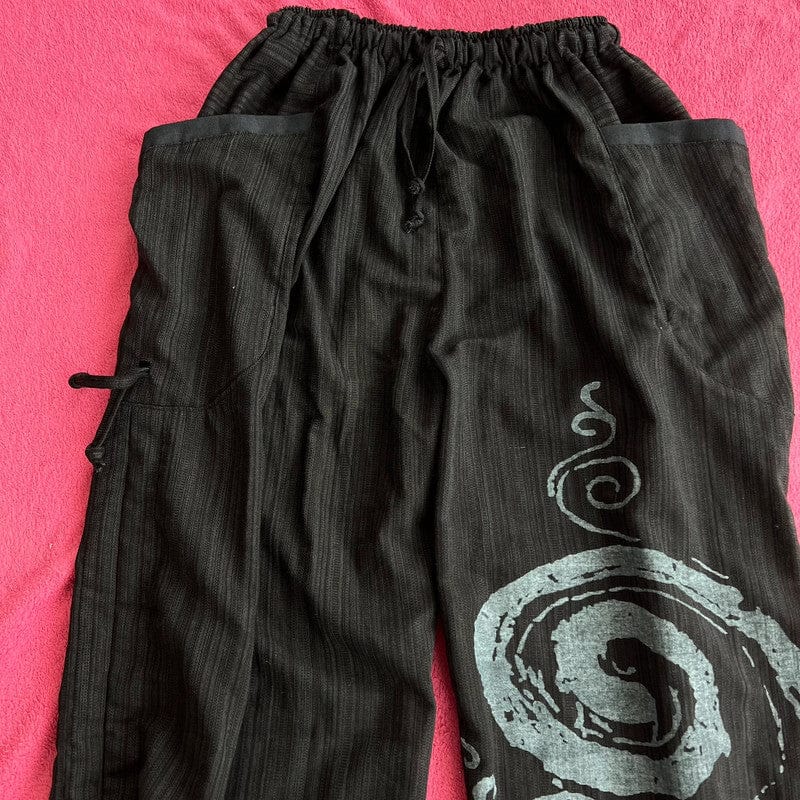 Black Harem Pants Genie Bohemian Baggy Gypsy Aladdin Hippie Trousers One Size