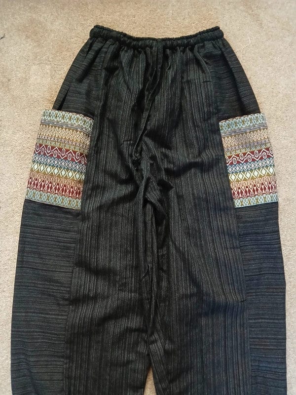 Black Harem Pants Lightweight Summer Holiday Travel Mens Womens Hippy Trousers