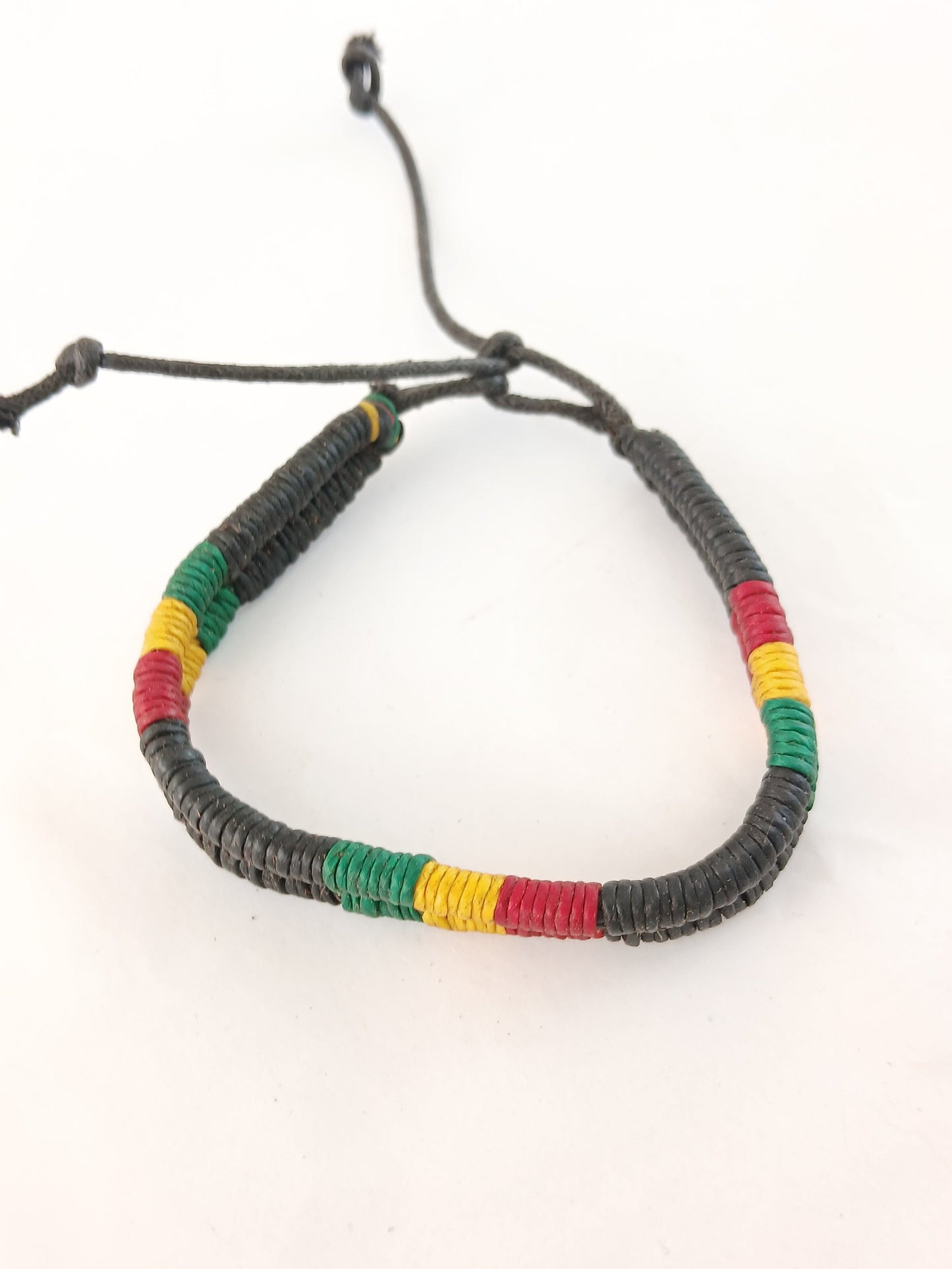 Black Rasta wristbands cotton waxed bracelet jewellery for unisex