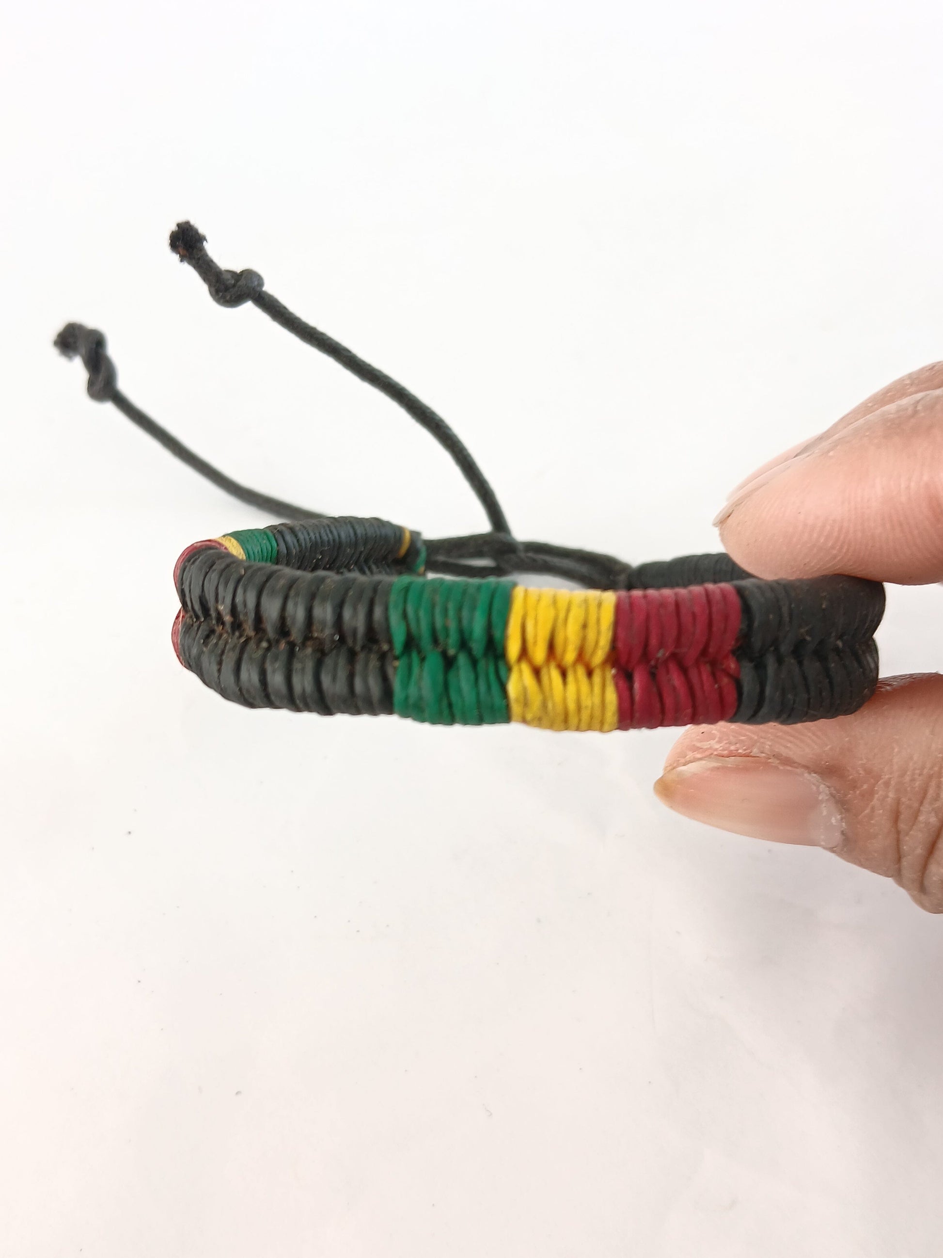 Black Rasta wristbands cotton waxed bracelet jewellery for unisex