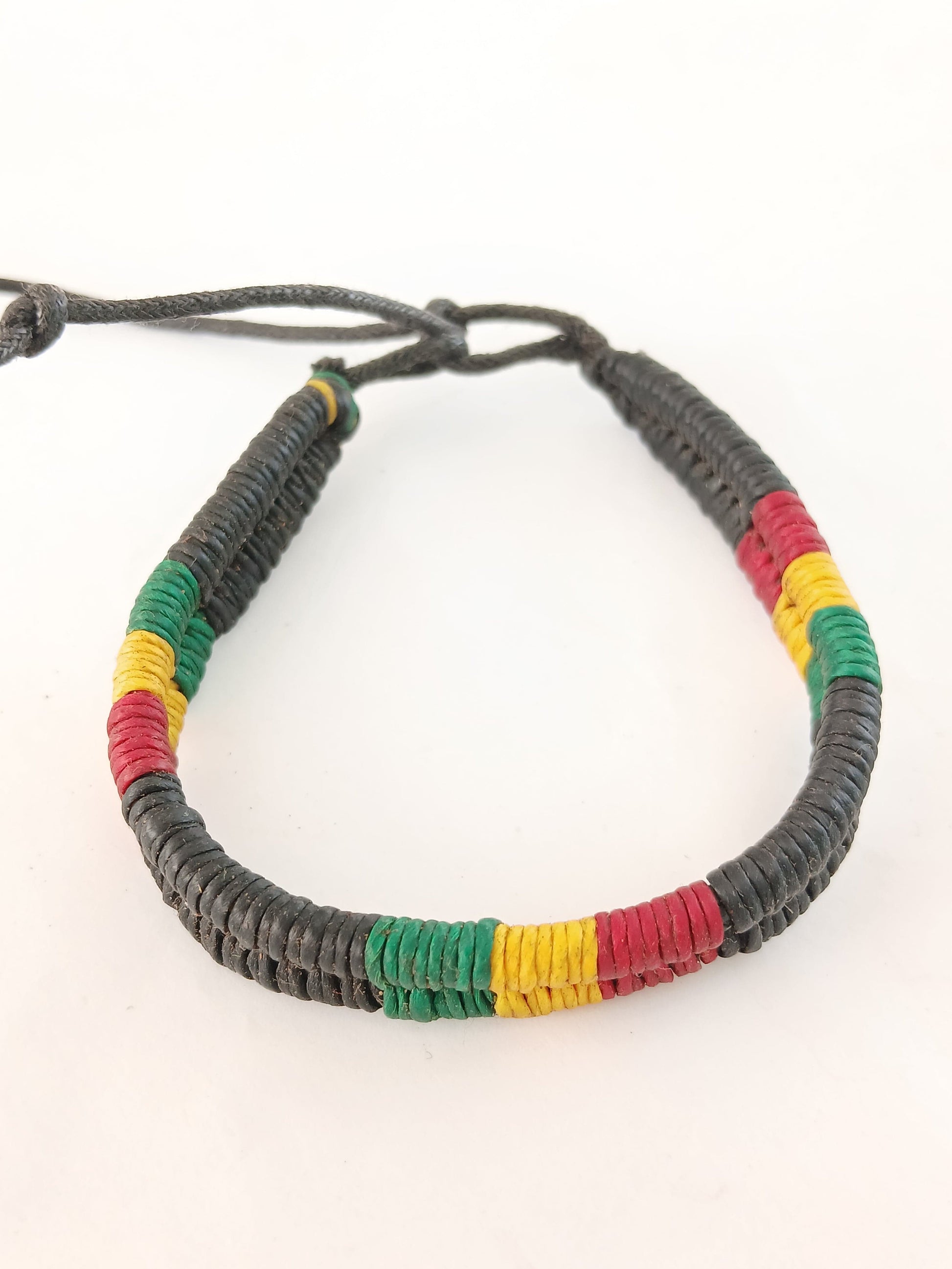Black Rasta wristbands cotton waxed bracelet jewellery for unisex