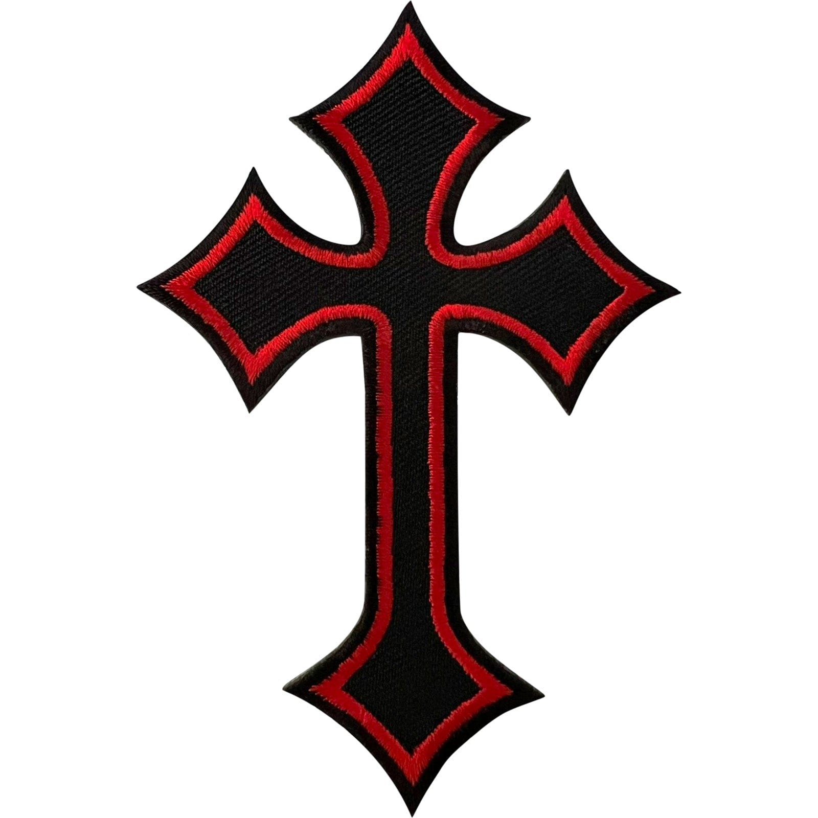 Black Red Cross Patch Iron Sew On Clothes Bag Denim Jeans Coat Embroidered Badge