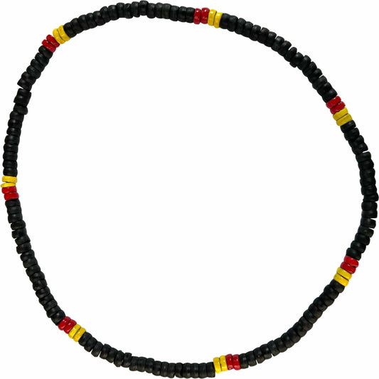 Black Red Yellow Wood Beaded Necklace Chain Mens Womens Boys Wooden Jewellery