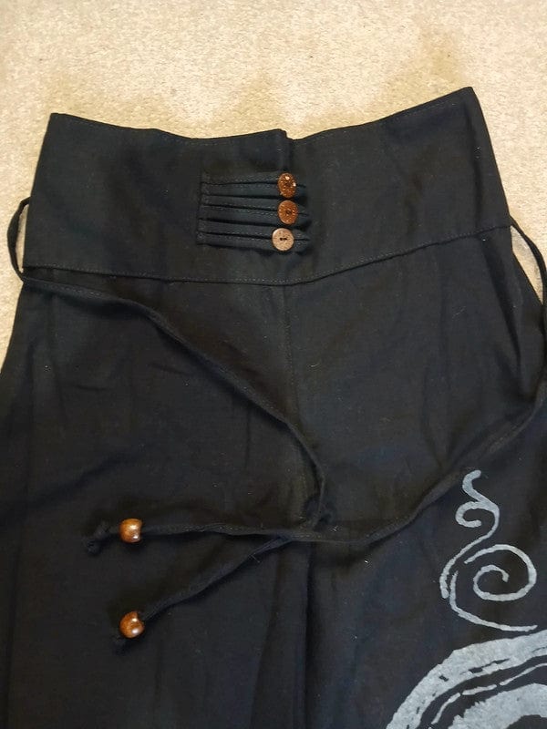 Black Wide Leg Palazzo Harem Pants Womens Ladies Baggy Thailand Summer Trousers