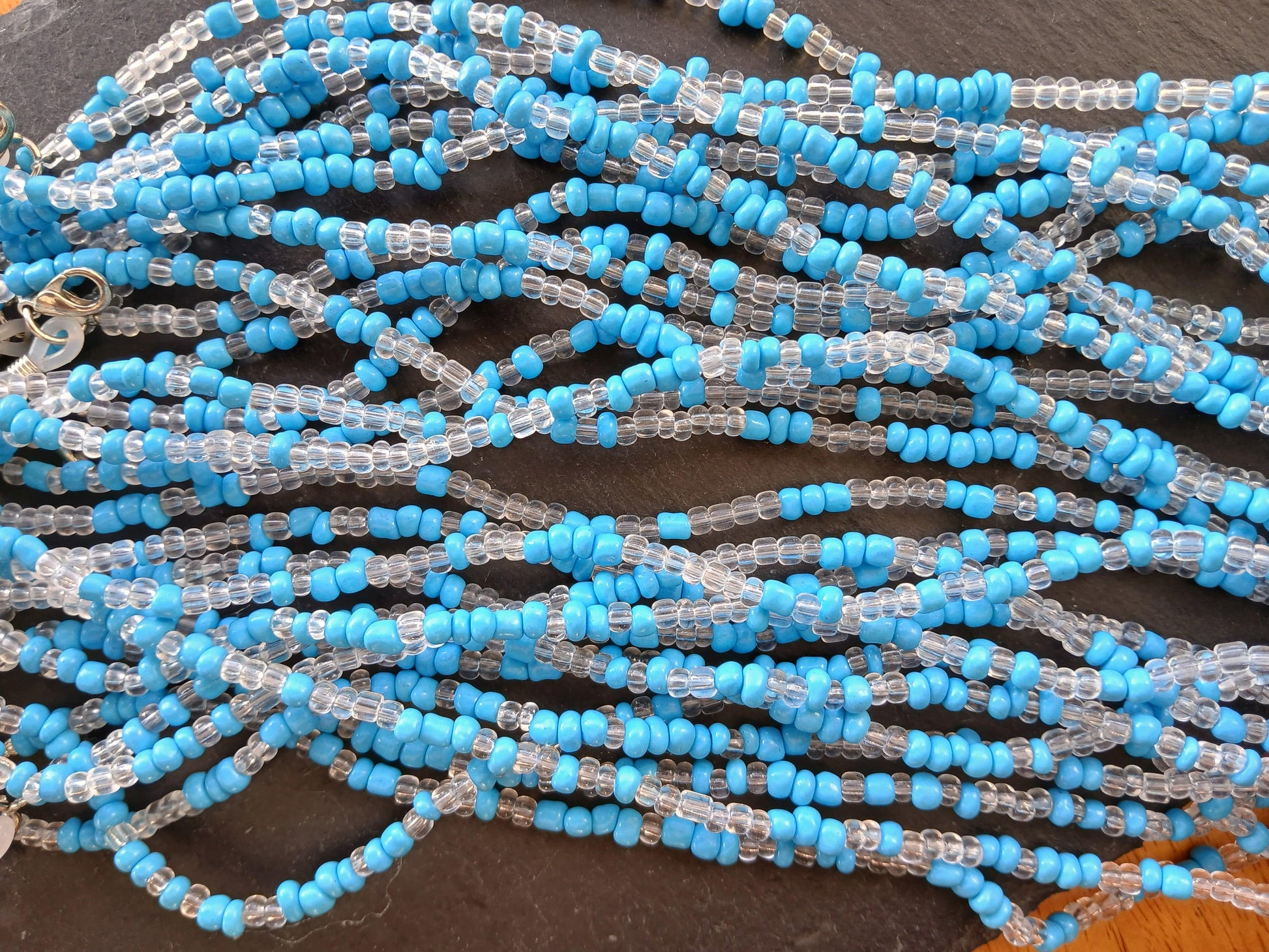 Blue and clear beads glasses strap Sunglasses chain accessories