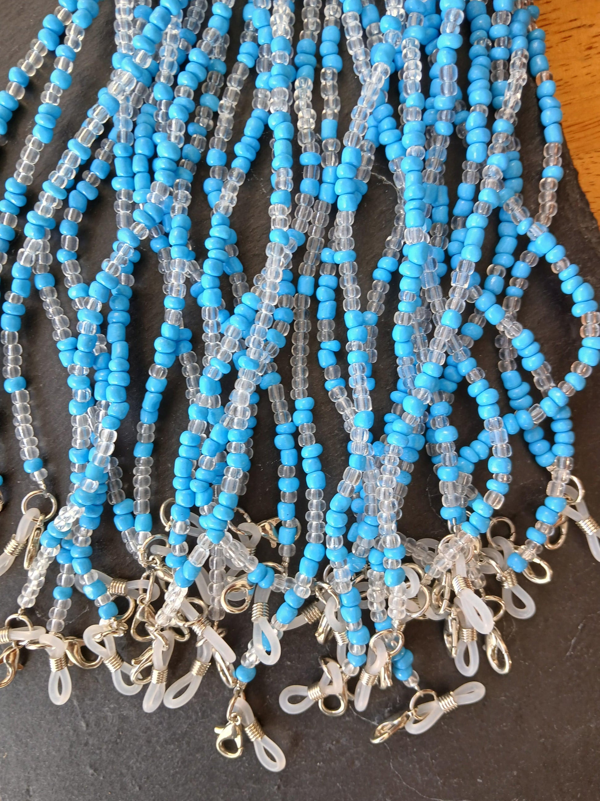 Blue and clear beads glasses strap Sunglasses chain accessories
