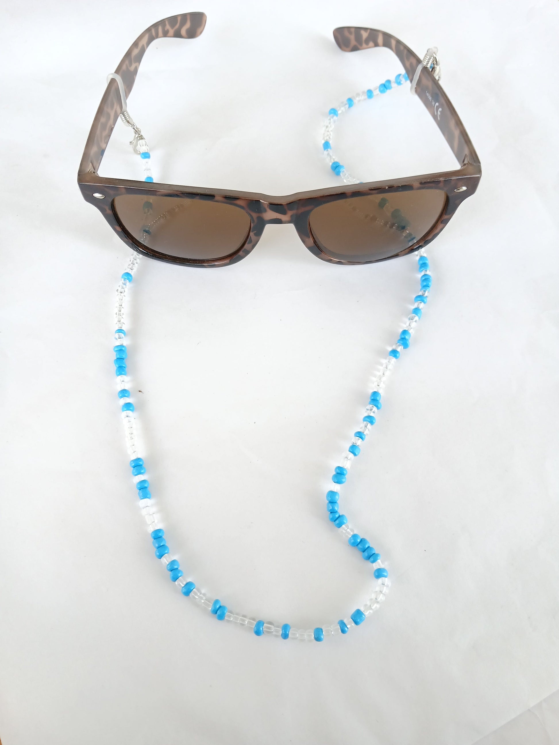 Blue and clear beads glasses strap Sunglasses chain accessories
