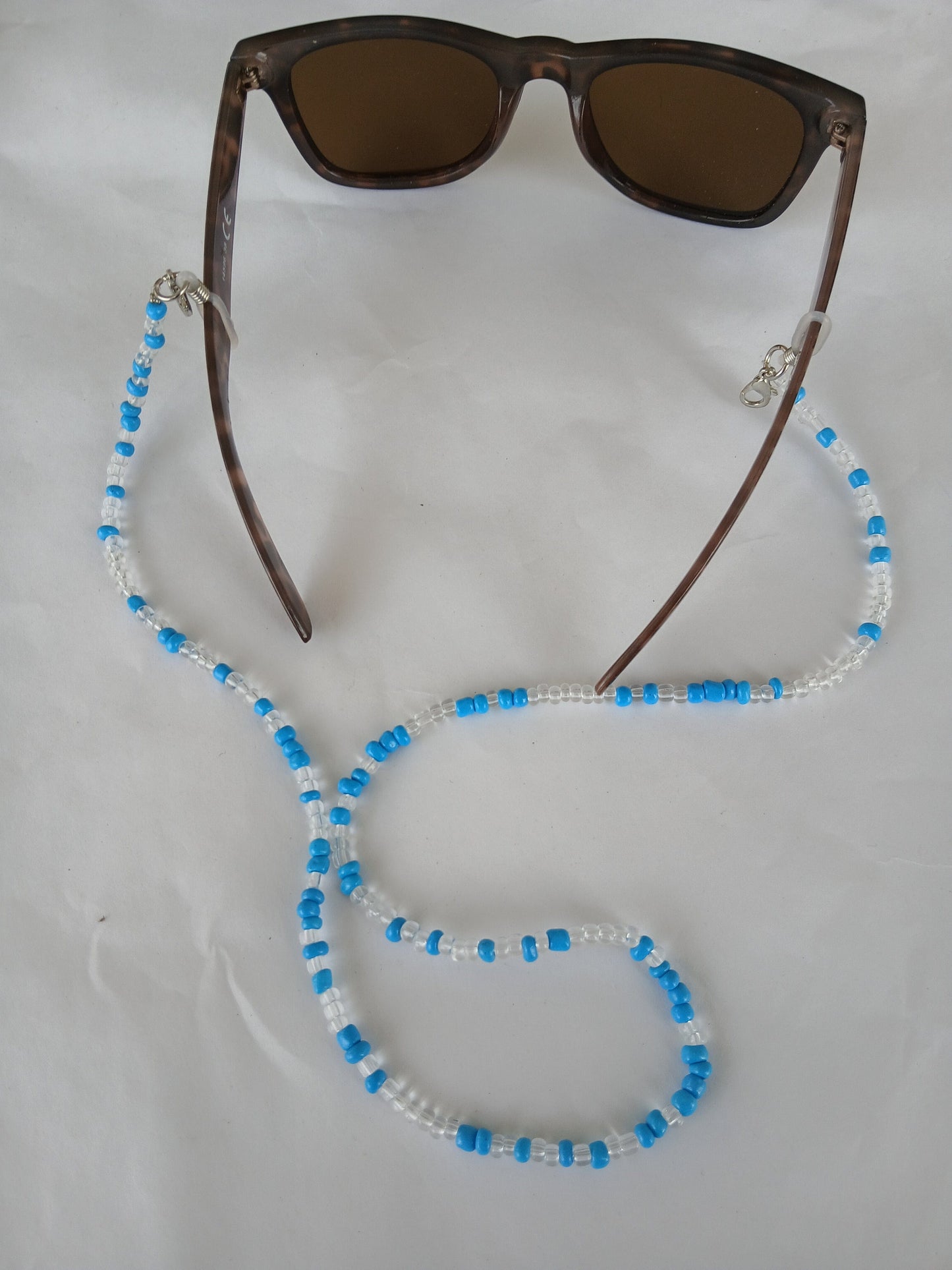 Blue and clear beads glasses strap Sunglasses chain accessories