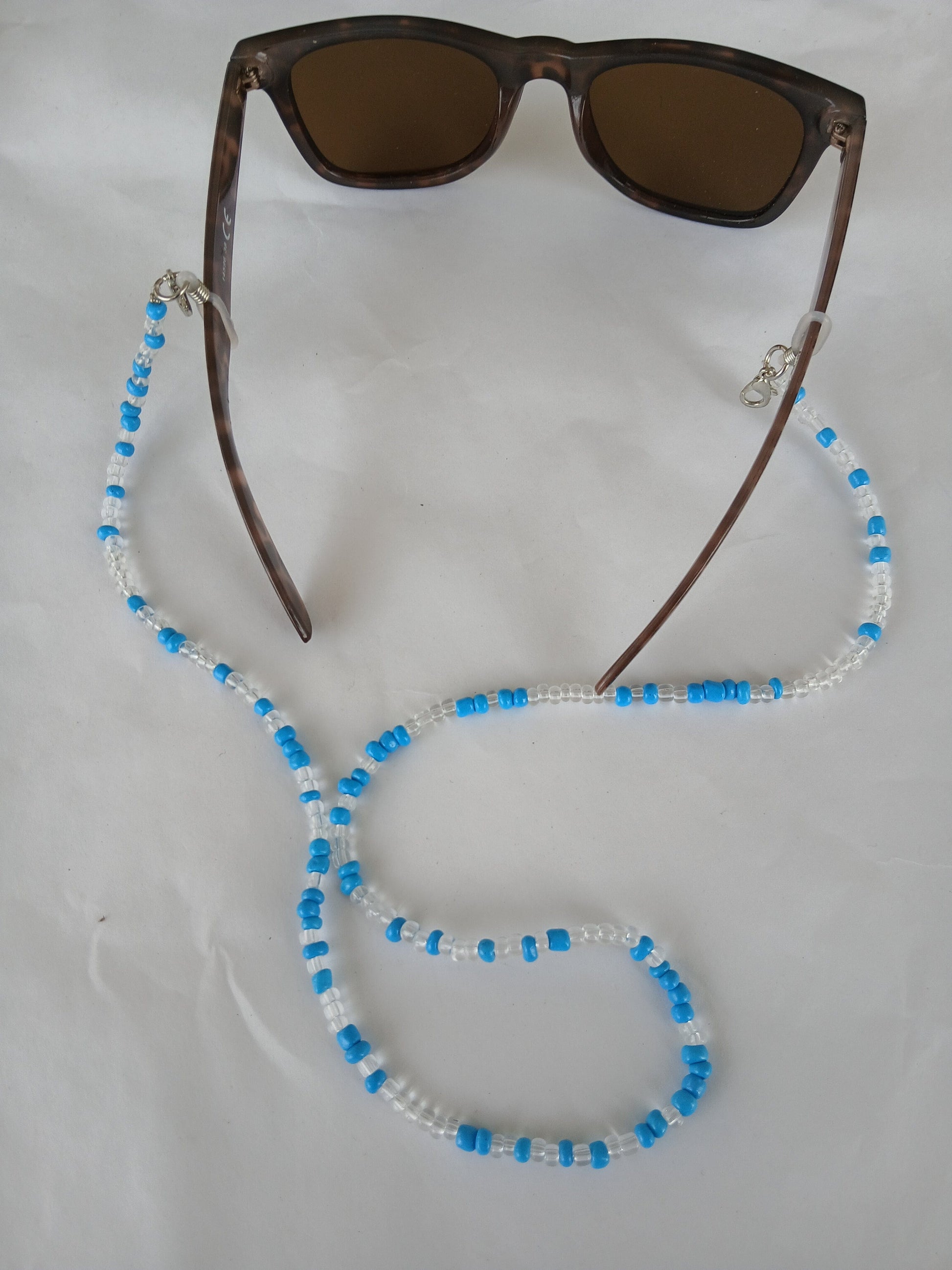 Blue and clear beads glasses strap Sunglasses chain accessories