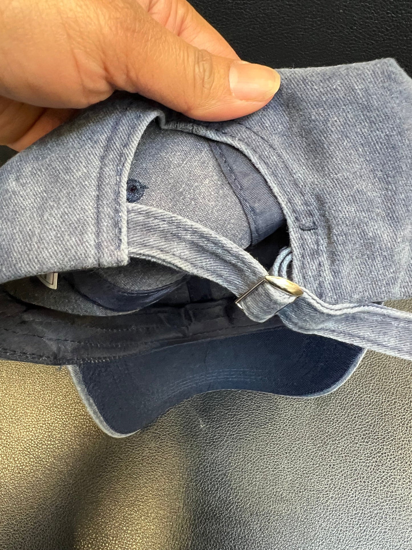 Blue Navy Baseball Hat Grey Wolf Embroidered Patch on Cap one size