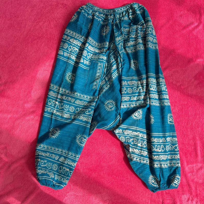 Blue Thai Harem Pants Genie Gypsy Aladdin Summer Holiday Baggy Hippy Trousers