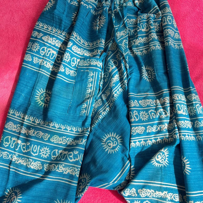 Blue Thai Harem Pants Genie Gypsy Aladdin Summer Holiday Baggy Hippy Trousers