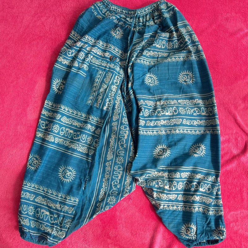 Blue Thai Harem Pants Genie Gypsy Aladdin Summer Holiday Baggy Hippy Trousers