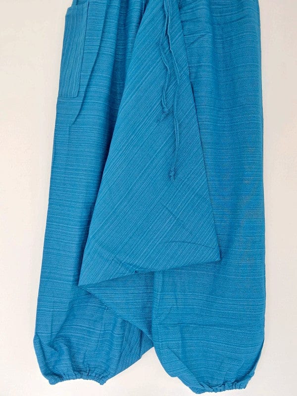 Blue Turquoise Genie Harem Pants Travel Holiday Summer Baggy Wide Hippy Trousers