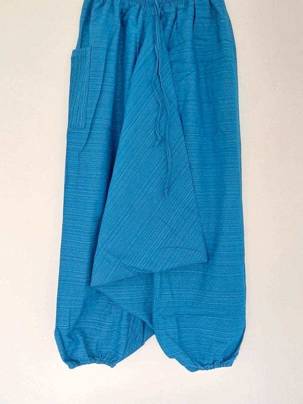 Blue Turquoise Genie Harem Pants Travel Holiday Summer Baggy Wide Hippy Trousers