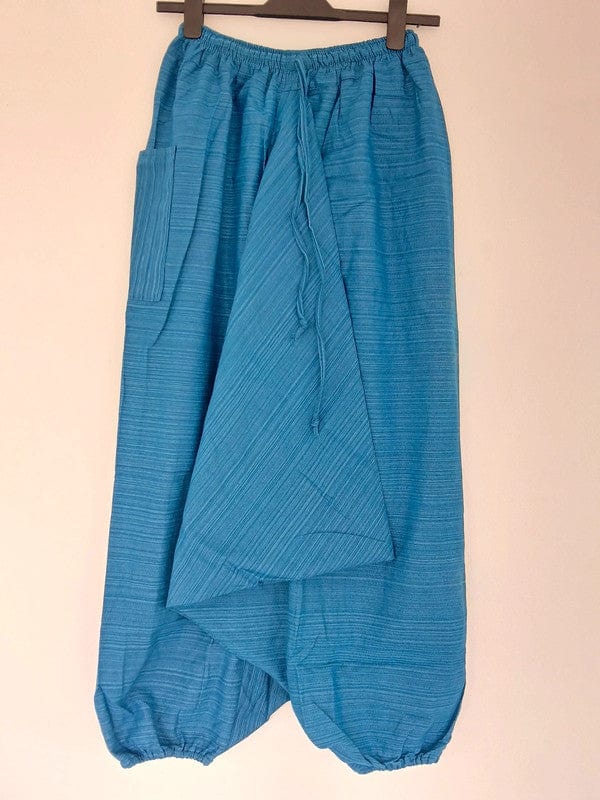 Blue Turquoise Genie Harem Pants Travel Holiday Summer Baggy Wide Hippy Trousers