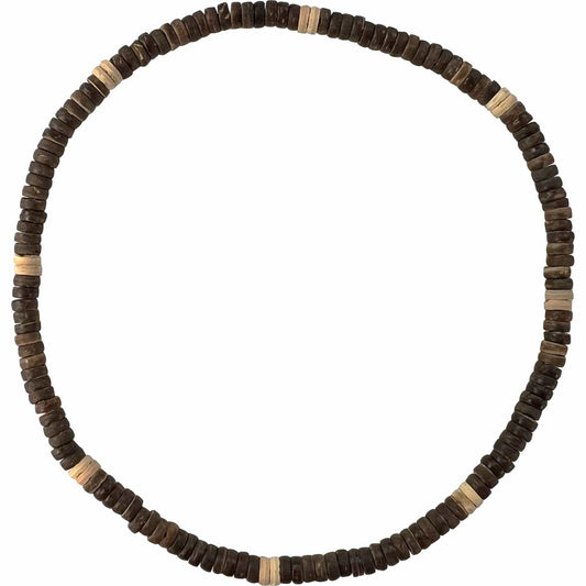 Brown Coconut Wood Beaded Necklace Chain Mens Womens Wooden Handmade Jewellery