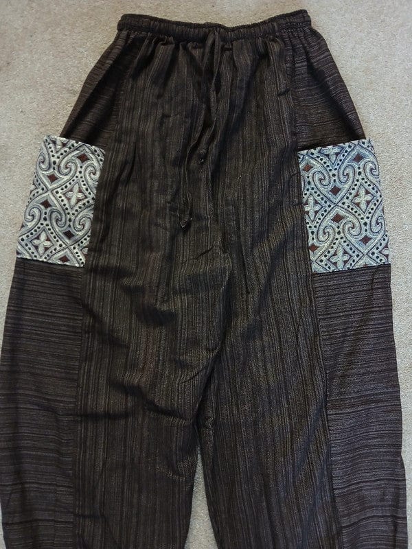 Brown Harem Pants Lightweight Summer Holiday Travel Mens Womens Hippy Trousers