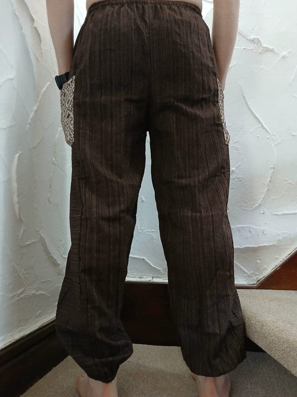 Brown Harem Pants Lightweight Summer Holiday Travel Mens Womens Hippy Trousers