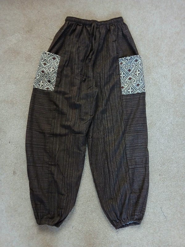 Brown Harem Pants Lightweight Summer Holiday Travel Mens Womens Hippy Trousers