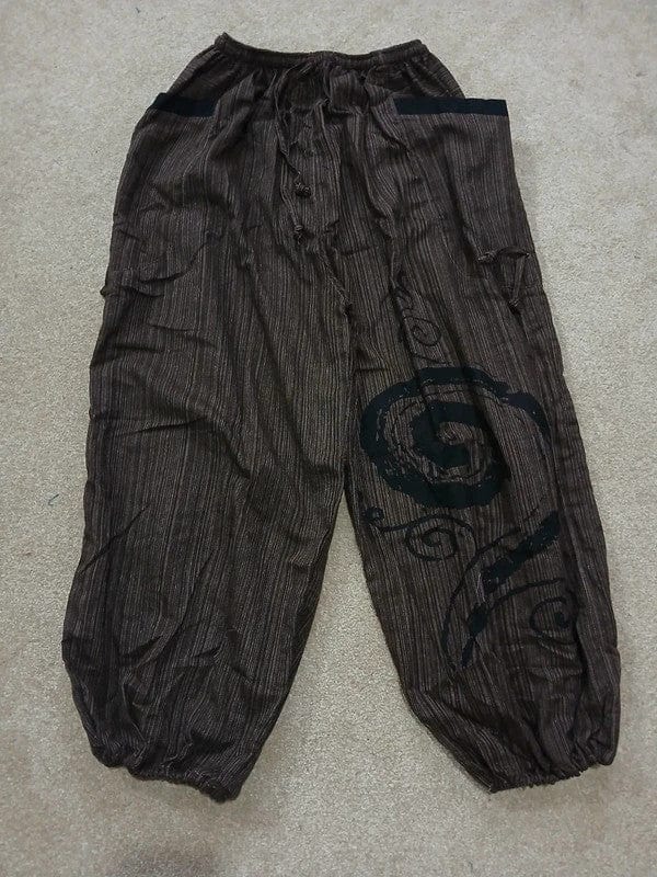 Brown Harem Pants Wide Leg Genie Baggy Aladdin Hippy Trousers Clothes One Size