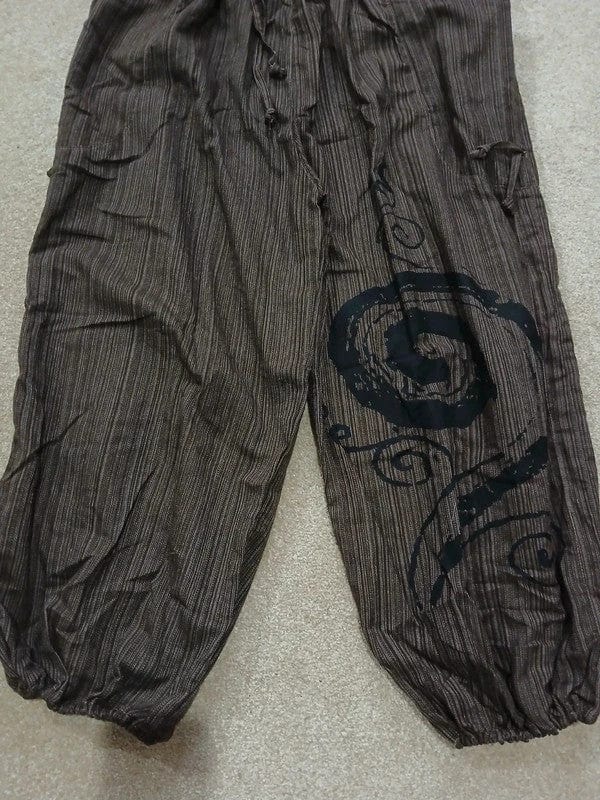Brown Harem Pants Wide Leg Genie Baggy Aladdin Hippy Trousers Clothes One Size