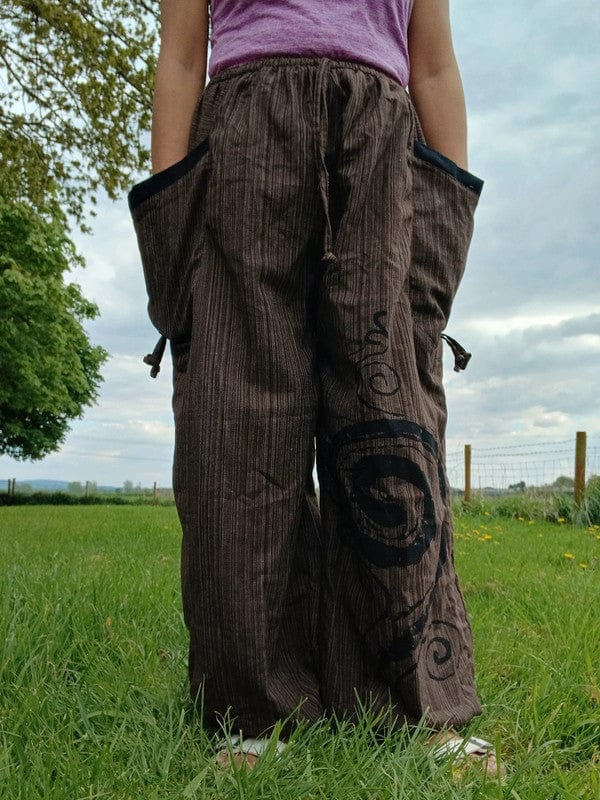 Brown Harem Pants Wide Leg Genie Baggy Aladdin Hippy Trousers Clothes One Size