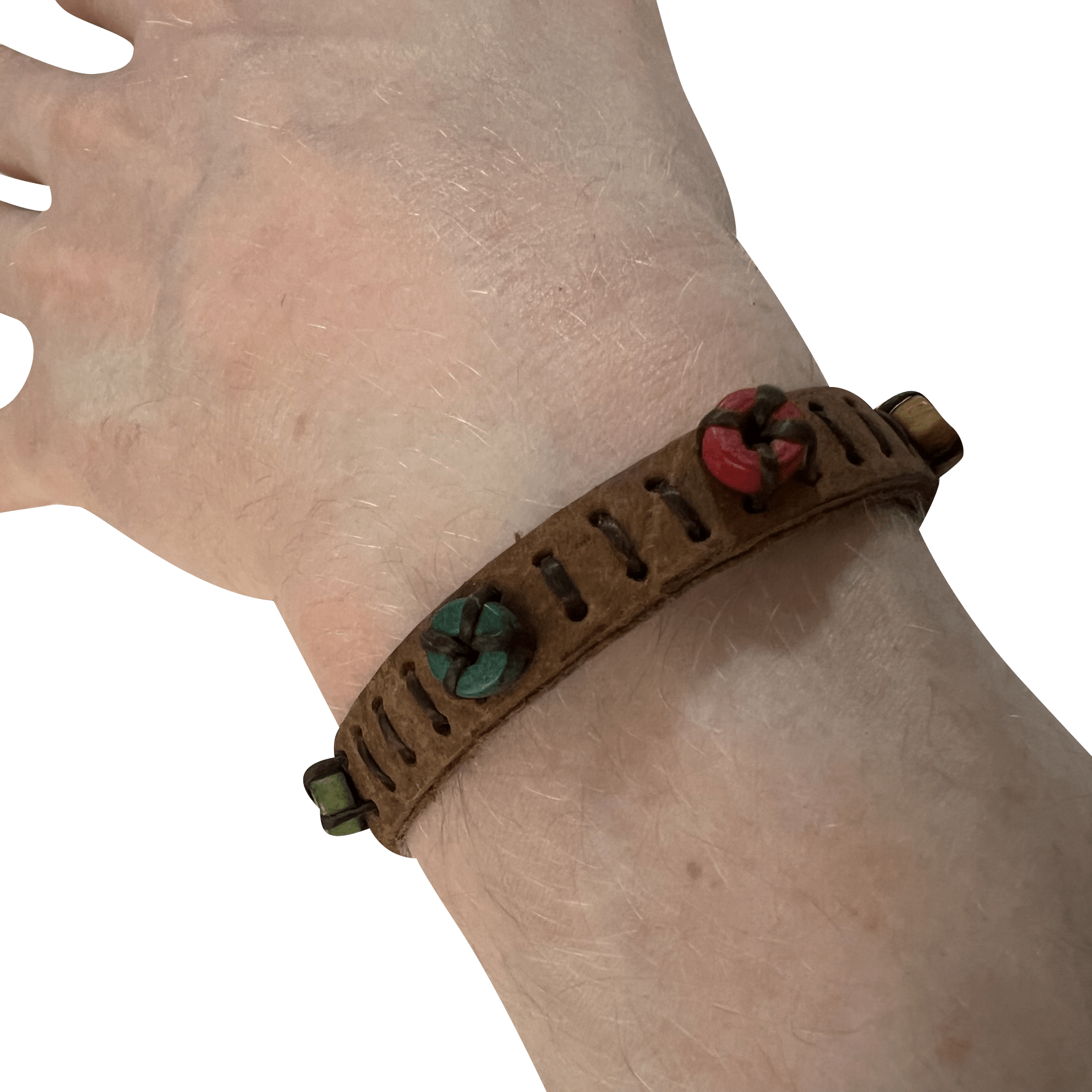 Brown Leather Bracelet Wristband Bangle Mens Womens Gothic Punk Rock Jewellery