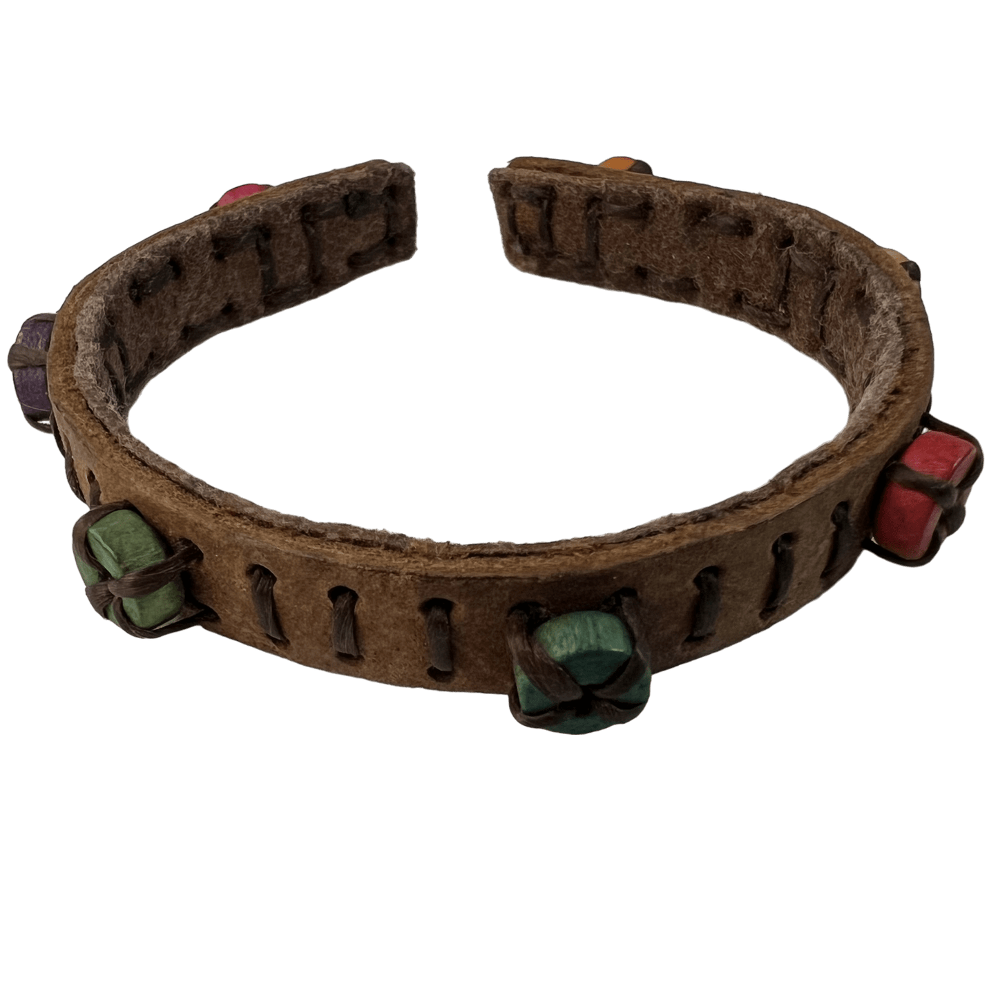 Brown Leather Bracelet Wristband Bangle Mens Womens Gothic Punk Rock Jewellery