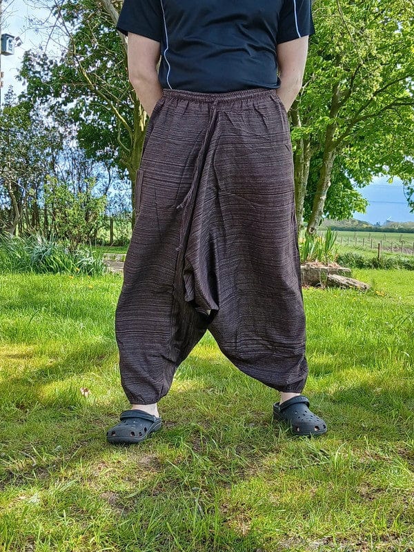 Brown Thai Harem Sarouel Pants Genie Hippy Aladdin Baggy Hippie Summer Trousers