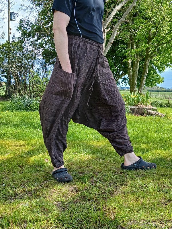 Brown Thai Harem Sarouel Pants Genie Hippy Aladdin Baggy Hippie Summer Trousers