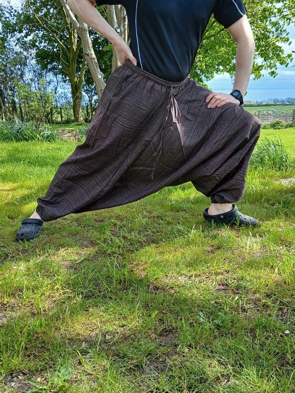 Brown Thai Harem Sarouel Pants Genie Hippy Aladdin Baggy Hippie Summer Trousers