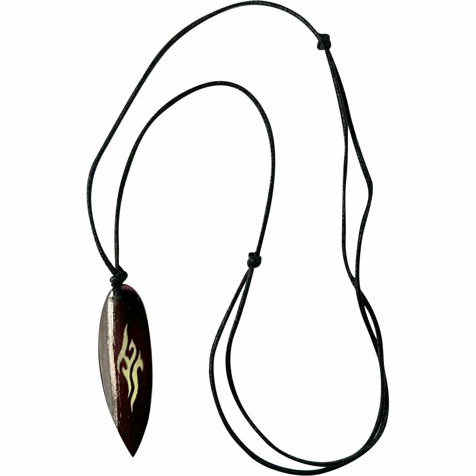 Brown Wooden Surfboard Pendant Necklace Cord Chain Mens Womens Wood Jewellery