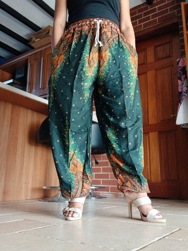 Dark Green Harem Pants Hippie Baggy Trousers Fits Small Medium Large Extra Large