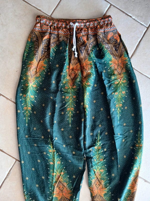 Dark Green Harem Pants Hippie Baggy Trousers Fits Small Medium Large Extra Large