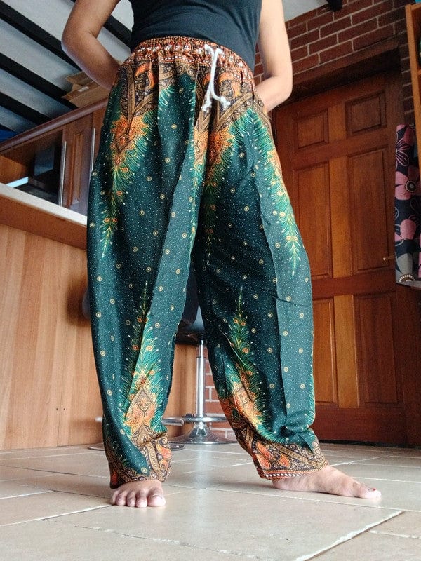 Dark Green Harem Pants Hippie Baggy Trousers Fits Small Medium Large Extra Large