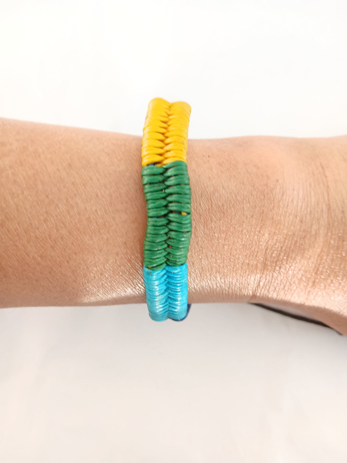 Gay pride rainbow cotton waxed bracelet handmade wristband jewellery for unisex