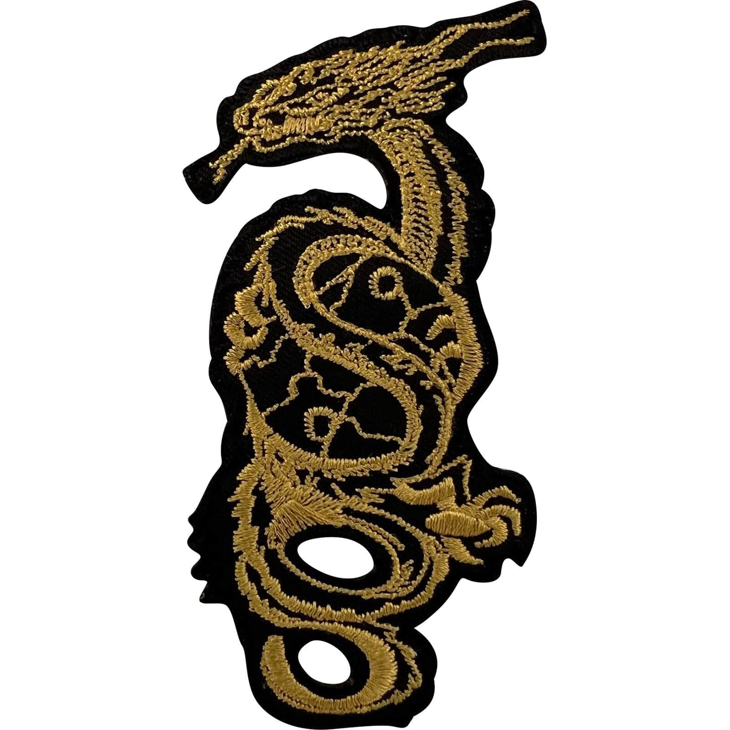 Gold Chinese Dragon Patch Iron Sew On Clothes Bag Denim Jacket Embroidered Badge