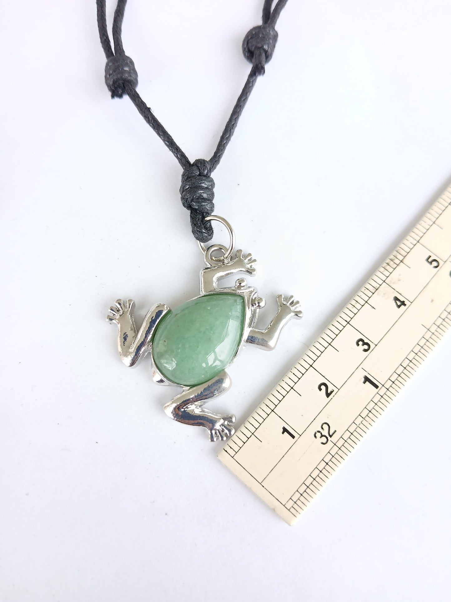 Green aventurine Frog charm  healing crystal stone purple pendant necklace black choker adjustable cord