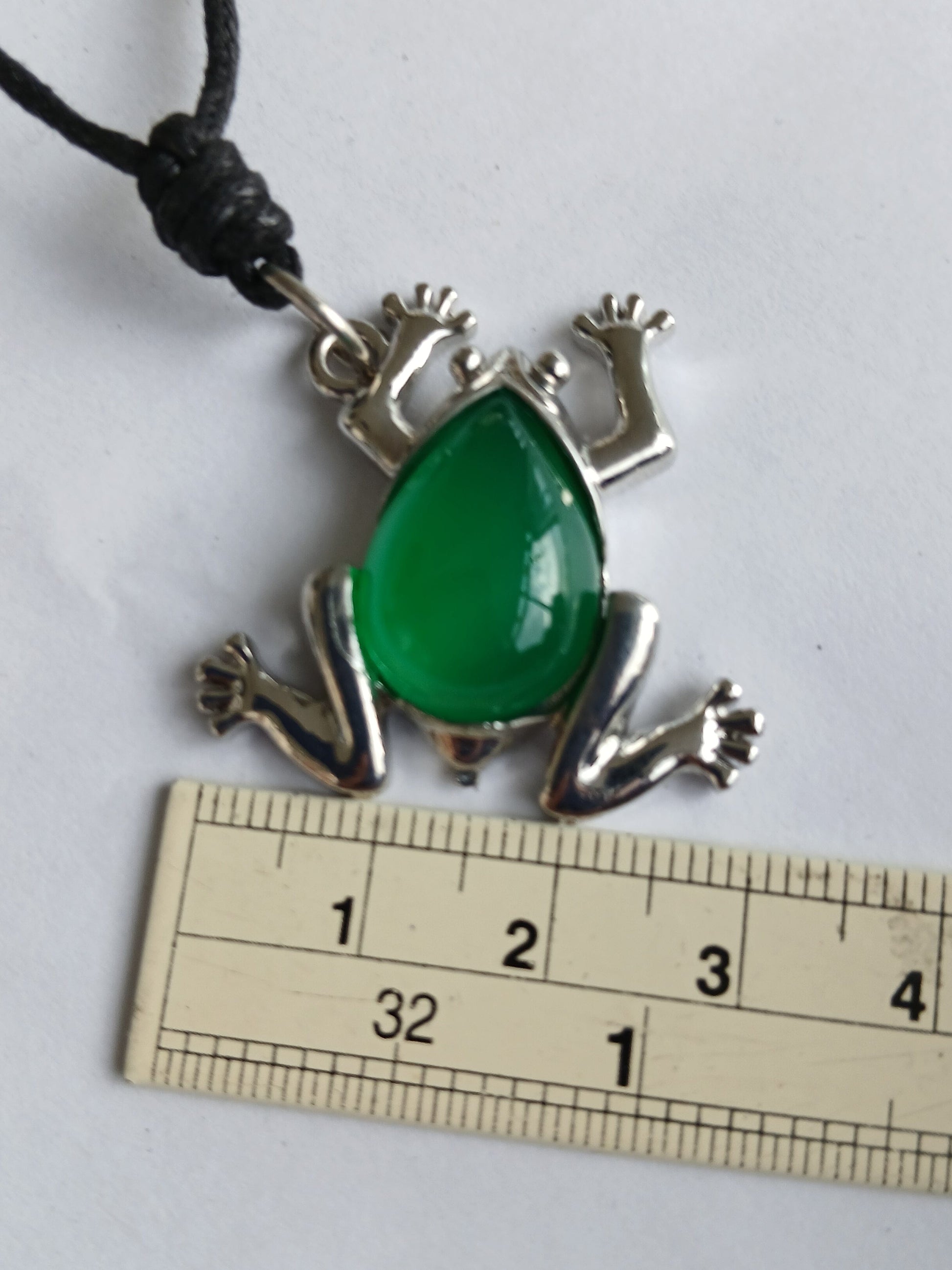 Green aventurine Frog charm  healing crystal stone purple pendant necklace black choker adjustable cord