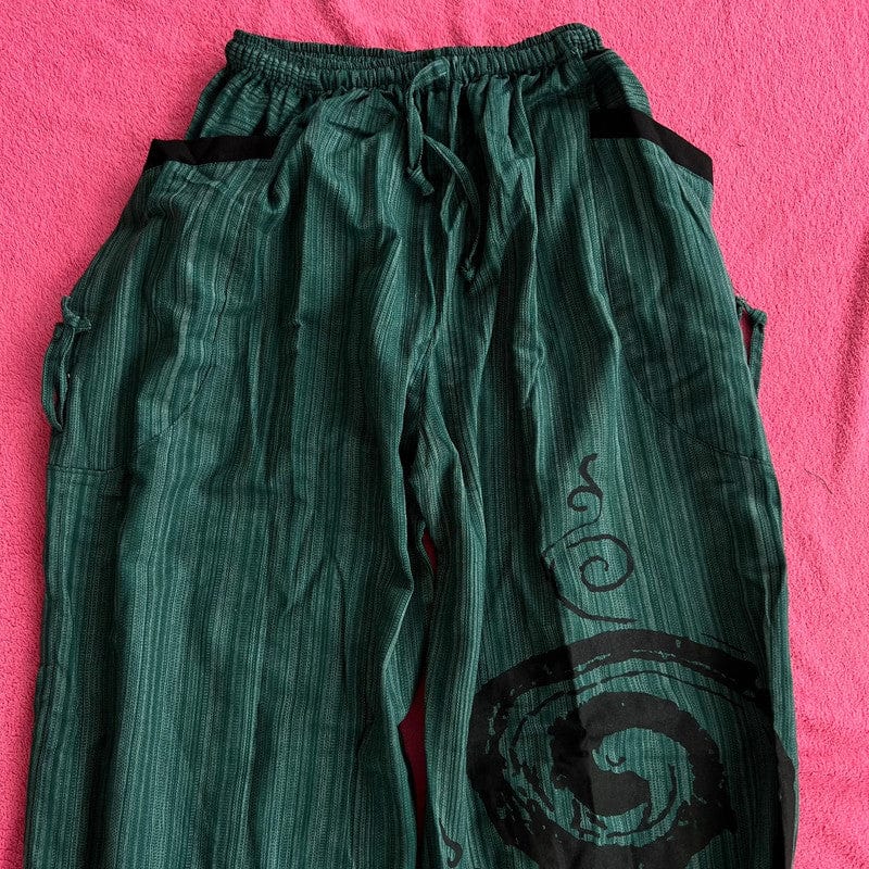 Green Harem Pants Wide Leg Genie Baggy Aladdin Gypsy Yoga Hippy Trousers Clothes