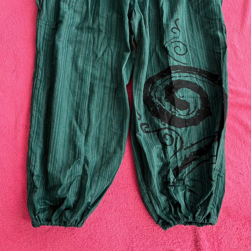 Green Harem Pants Wide Leg Genie Baggy Aladdin Gypsy Yoga Hippy Trousers Clothes