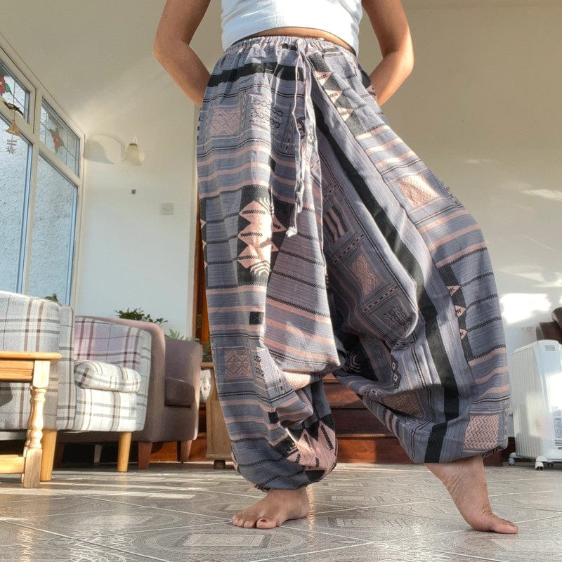 Grey Black Beige Thai Harem Pants Genie Aladdin Holiday Baggy Ali Baba Trousers