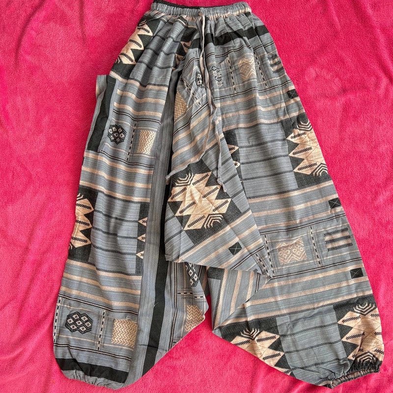Grey Black Beige Thai Harem Pants Genie Aladdin Holiday Baggy Ali Baba Trousers